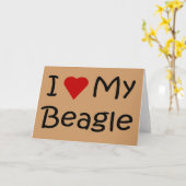 I Love My Beagle Dog Lover Ohrts and Apparel Karte (Gelbe Blume)