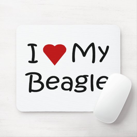 I Love My Beagle Dog Lover Ohrts and Apparel Mousepad (Mit Mouse)