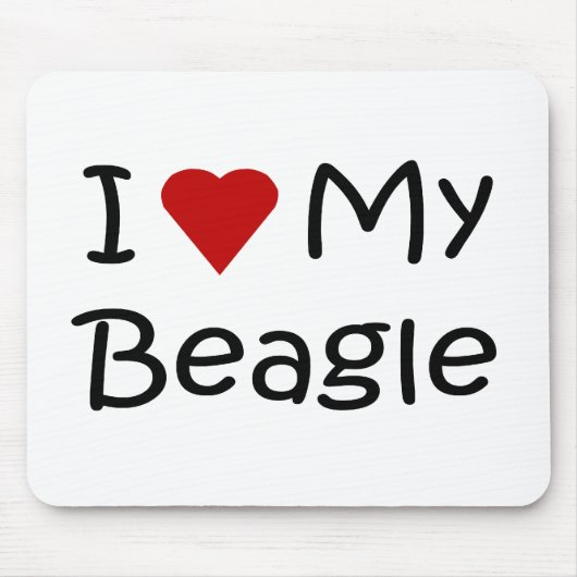 I Love My Beagle Dog Lover Ohrts and Apparel Mousepad (Vorne)