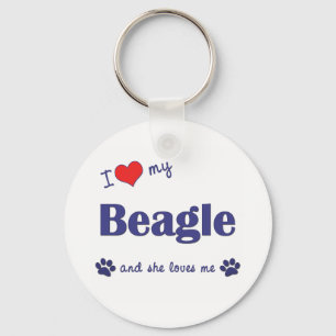 I Love My Beagle (Female Dog) Schlüsselanhänger