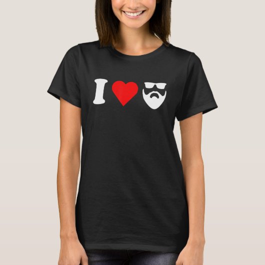 I Love My Bearded Boyfriend Valentines Day Dad Hus T-Shirt (Vorderseite)