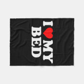 I Love My Bed - Red Heart Fleecedecke (Vorderseite (Horizontal))