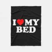 I Love My Bed - Red Heart  Fleecedecke (Vorderseite)