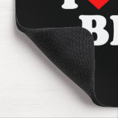 I Love My Bed - Red Heart Mousepad (Ecke)