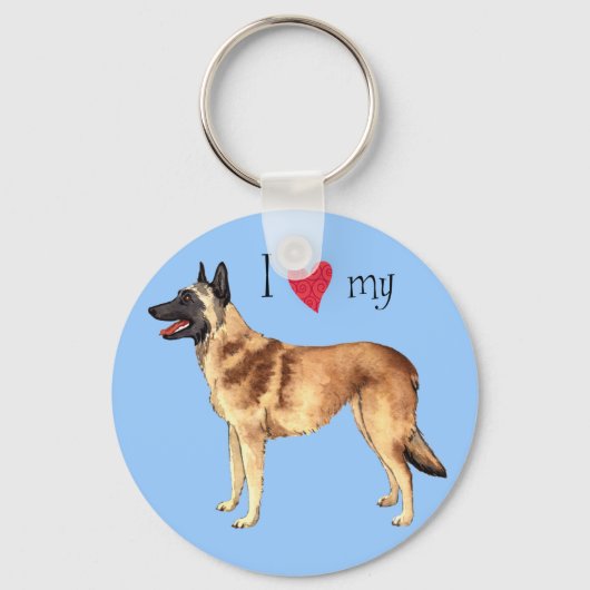 I Love my Belgian Malinois Schlüsselanhänger (Vorderseite)