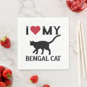 I Love My Bengal Cat Serviette (Beispiel)
