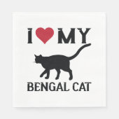 I Love My Bengal Cat Serviette (Vorderseite)