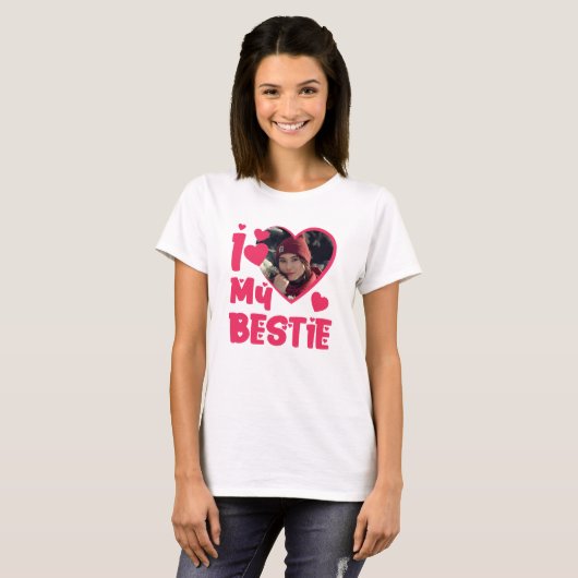 I Love My Bestie Personalized Photo T-Shirt (Vorne ganz)