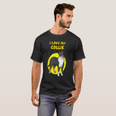 I Love My Black White & Tan Smooth Collie T-Shirt (Vorne ganz)