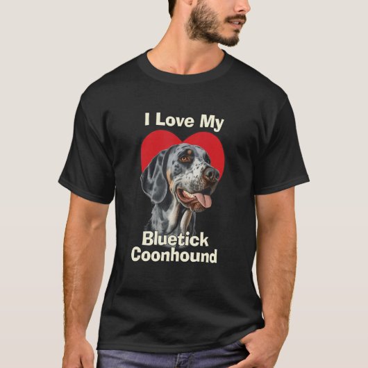 I Love My Bluetick Coonhound Puppy Dog T-Shirt (Vorderseite)