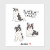 I Love My Border Collie Stickers Aufkleber (Blatt)