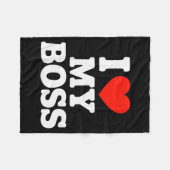 I Love My Boss  Fleecedecke (Vorderseite (Horizontal))