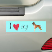 I Love my Boxer Autoaufkleber (Auf Auto)