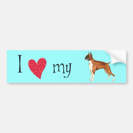 I Love my Boxer Autoaufkleber (Vorne)