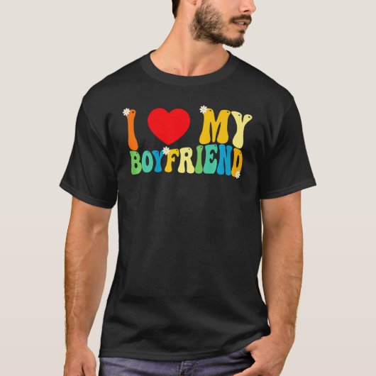 I Love My Boyfriend BF Red Heart Love Valentine T-Shirt (Vorderseite)