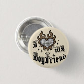 I Love My Boyfriend - Cheetah - DingusDesign Button (Vorne & Hinten)