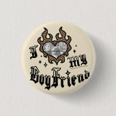 I Love My Boyfriend - Cheetah - DingusDesign Button (Vorderseite)