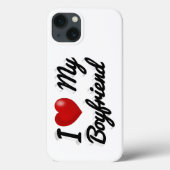 I Love My Boyfriend cute black text  iPhone Case (Rückseite)