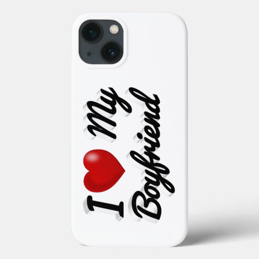 I Love My Boyfriend cute black text  iPhone Case (Rückseite)