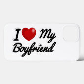 I Love My Boyfriend cute black text  iPhone Case (Rückseite (Horizontal))