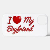 I Love My Boyfriend cute red text iPhone Case (Rückseite (Horizontal))
