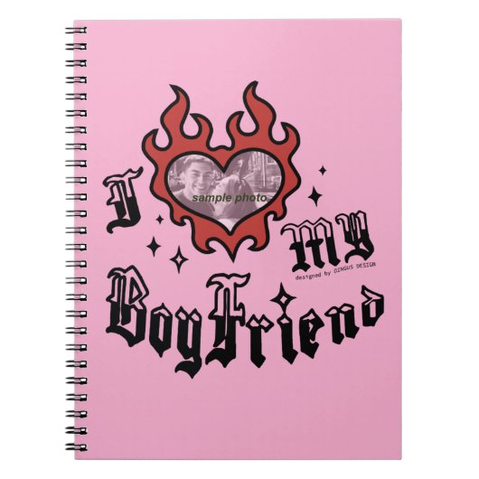 I Love My Boyfriend - Red - DingusDesign Notizblock (Vorderseite)