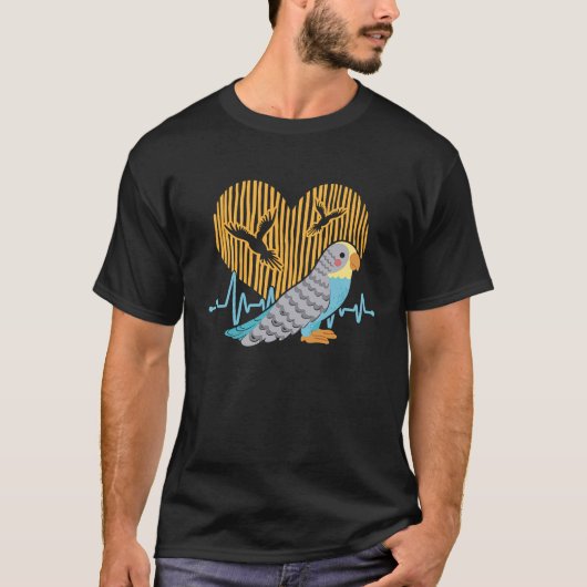I Love My budgie cute parrot budgie T-Shirt (Vorderseite)