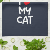 I love my cat geschirrtuch (Gefaltet)