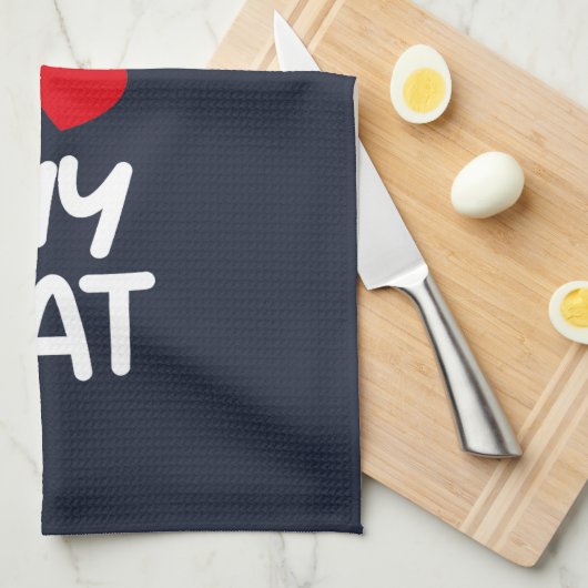 I love my cat geschirrtuch (Viertel Falte)