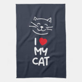 I love my cat geschirrtuch (Vertikal)