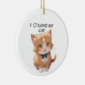 I love my cat keramik ornament (Rechts)