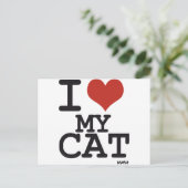 I love my cat postkarte (Stehend Vorderseite)