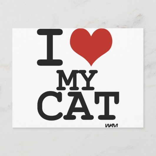 I love my cat postkarte (Vorderseite)