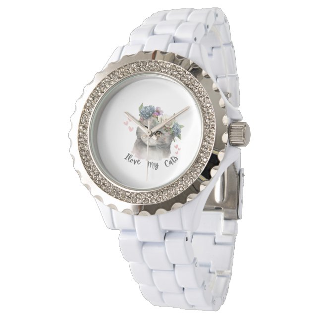 I love my cats  armbanduhr (Schrägansicht)