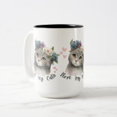 I love my cats zweifarbige tasse (Vorderseite Links)