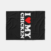 I Love My Chicken, I Heart My Chicken Fleecedecke (Vorderseite (Horizontal))