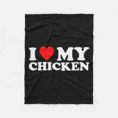 I Love My Chicken, I Heart My Chicken Fleecedecke (Vorderseite)