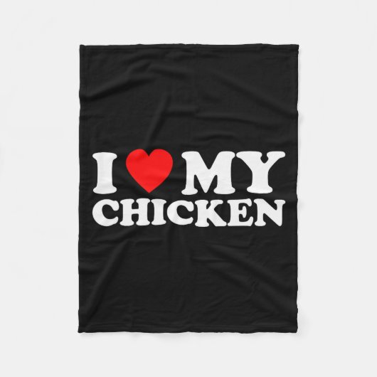 I Love My Chicken, I Heart My Chicken Fleecedecke (Vorderseite)