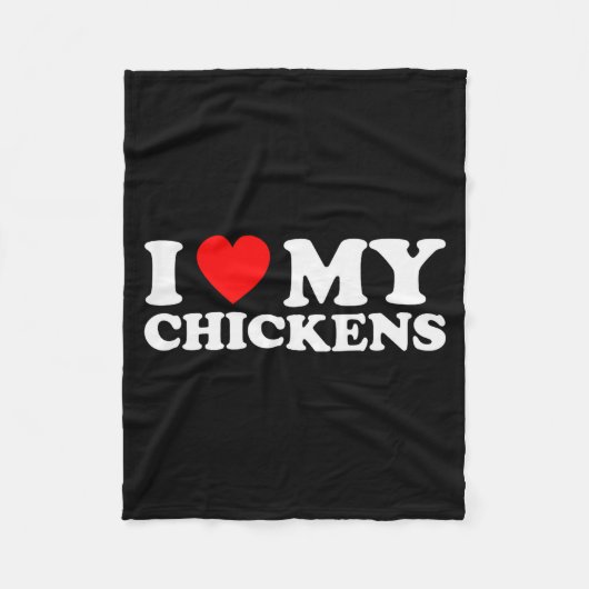 I Love My Chickens, I Heart My Chickens Fleecedecke (Vorderseite)