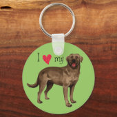 I Love my Chocolate Lab Schlüsselanhänger (Vorderseite)