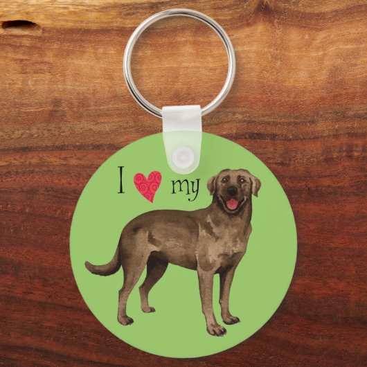 I Love my Chocolate Lab Schlüsselanhänger (Vorderseite)