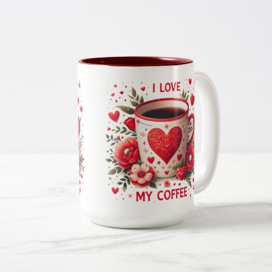 I love my Coffee Zweifarbige Tasse (VorderseiteRechts)