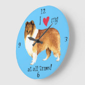 I love my Collie Große Wanduhr (Winkel)