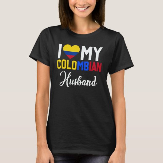 I Love My Colombian Husband Canada Flag Married Co T-Shirt (Vorderseite)