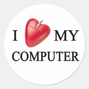 I LOVE MY COMPUTER RUNDER AUFKLEBER