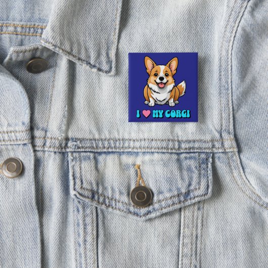 I Love My Corgi Button (Beispiel)