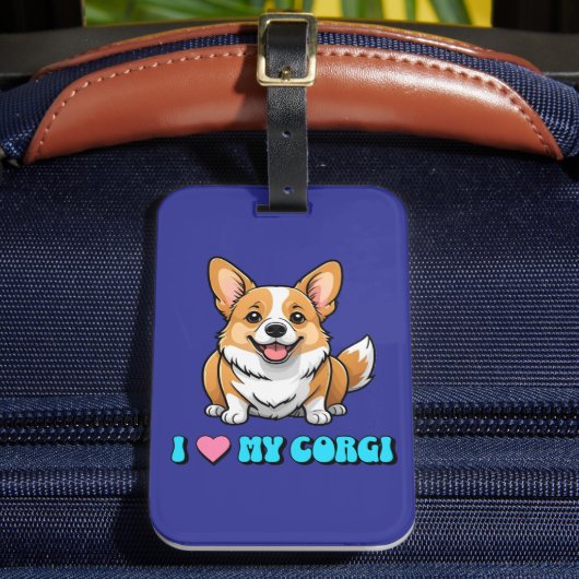 I Love My Corgi Gepäckanhänger (Vorderseite Insitu 2)