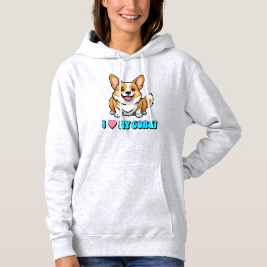 I Love My Corgi Hoodie (Vorderseite)