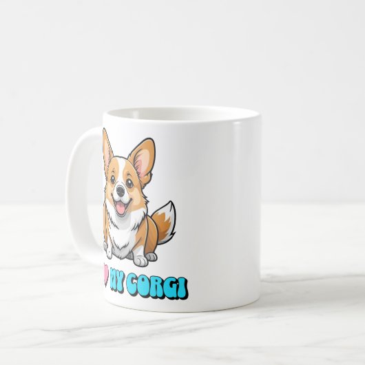 I Love My Corgi Kaffeetasse (Vorderseite Links)