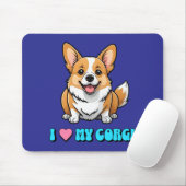 I Love My Corgi Mousepad (Mit Mouse)